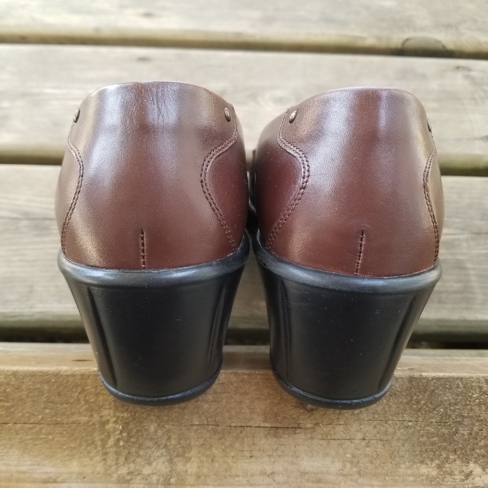 Dansko Vintage Y2K Kiltie Fringe Buckle Stud Brown Leather Platform Loafer 40 - Picture 3 of 10